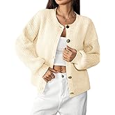 ATOFY Women's Cardigan Sweaters Fall Button Chunky Knit Cropped Sweater Long Sleeve Loose Fit Soft Winter Outwear 2025