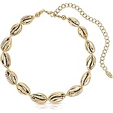 Ettika Gold Necklaces, Choker Necklace for Women. Golden Cowrie Shell In 18k Gold Plated. Birthday Gifts For Women, Jewelry
