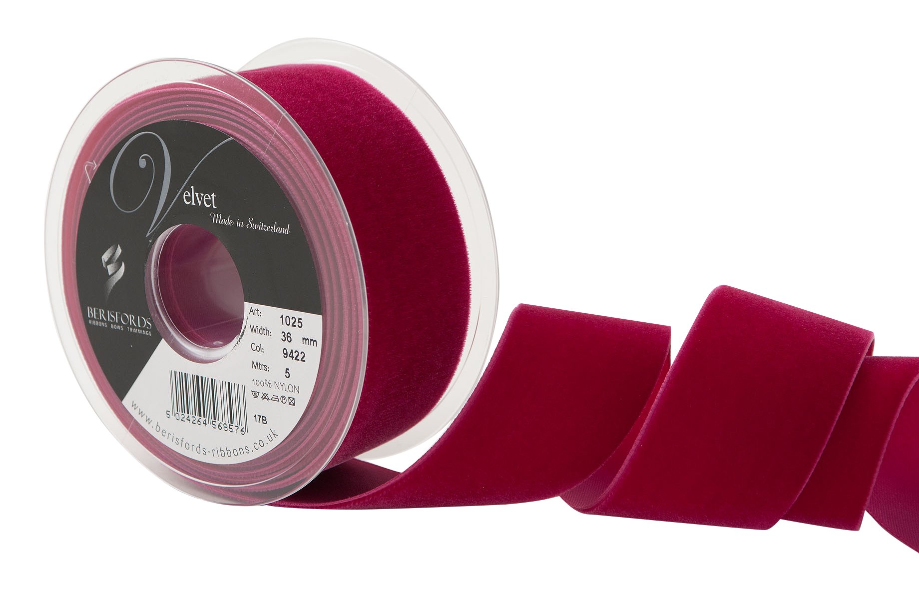 Berisfords Velvet Ribbon, Beauty, 102 x 45 x 102 cm