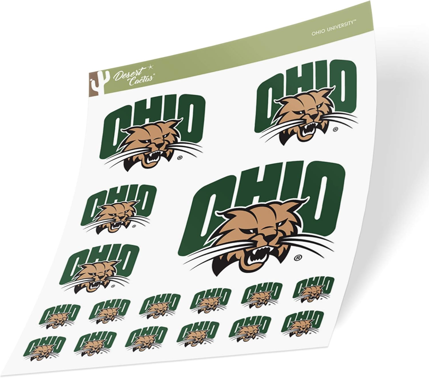 Ohio University Bobcats NCAA Sticker Vinyl Decal Laptop Water Bottle Car Scrapbook (Sheet Type 3-1)