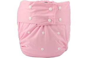Sigzagor Teen Adult Cloth Diaper Nappy Reusable Washable For Disability Incontinence Women Girls (Pink)