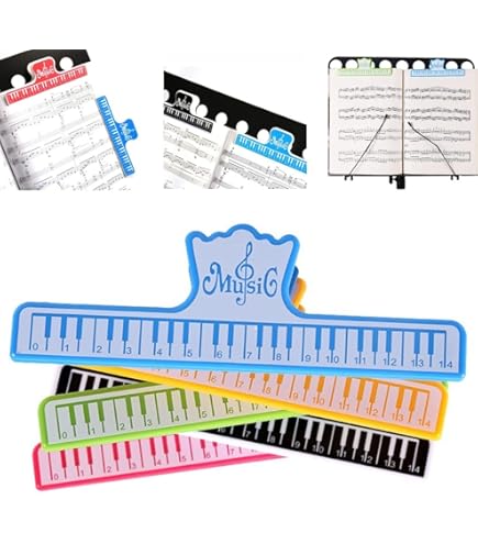 4 Pack Sheet Music Holder Clips - Universal Piano Music Stand Page Clips For Musicians & Students