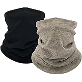 2 Pack Winter Neck Gaiter Warmer for Women Men Soft Fleece Neck Warmers Windproof Warm Face Cover Mask Scarf for Cold Weather