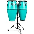LP Conga Drum Set with Stand, Sea Foam, 10-inch and 11-inch (LP646D-SF)