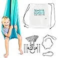 Sensory Swing for Kids Indoor (Hardware Included) | Double-Layered Reversible Ceiling Swing up to 200 lbs. | Indoor Sensory Swing | Therapy Swing | Cuddle Swing Toddler Hammock | 360° Swivel Hardware