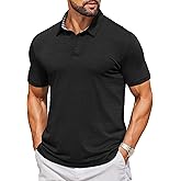 COOFANDY Men's Casual Polo Shirts Short Sleeve Classic Basic Tee Button Collar Shirt Summer Golf T-Shirt