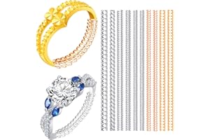 Eiito Ring Sizers for Loose Rings,6 Sizes Designed to Fit any Band Widths,Make Ring Fit Tighter,Never Sliding off ,Ring Spacer with Polishing Cloth