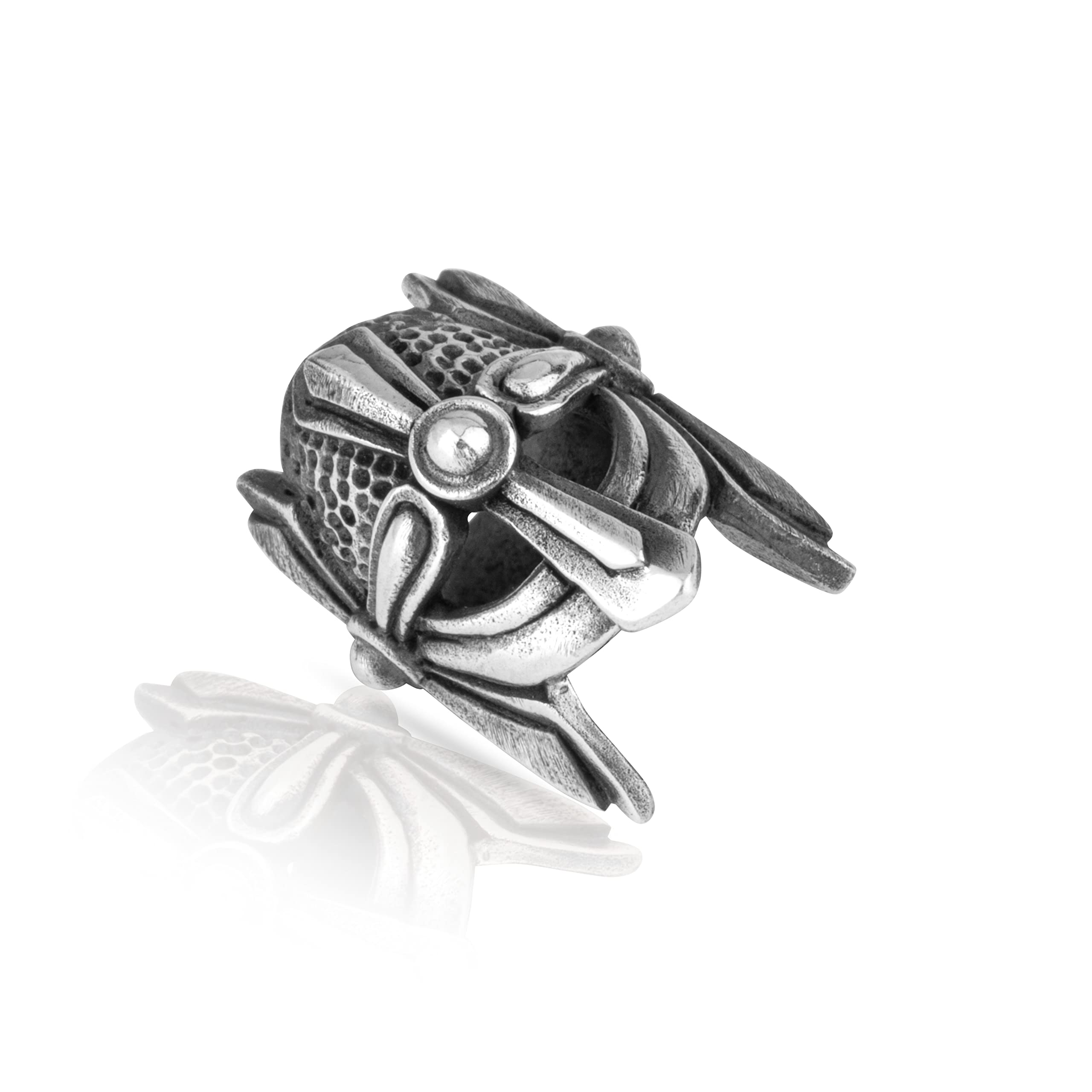 NKlaus Viking Helmet - 925 Sterling Silver Beard Bead Germanic Celtic Gothic 3497