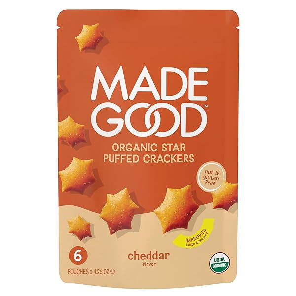 MADEGOOD CHEDDAR STAR PUFFED CRACKERS (6 BAGS –...