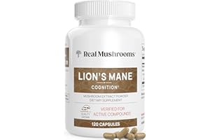 Lions Mane Mushroom Cognition Capsules (120 Capsules) Lions Mane Mushroom Powder Extract Capsules | Brain Supplement, Brain V