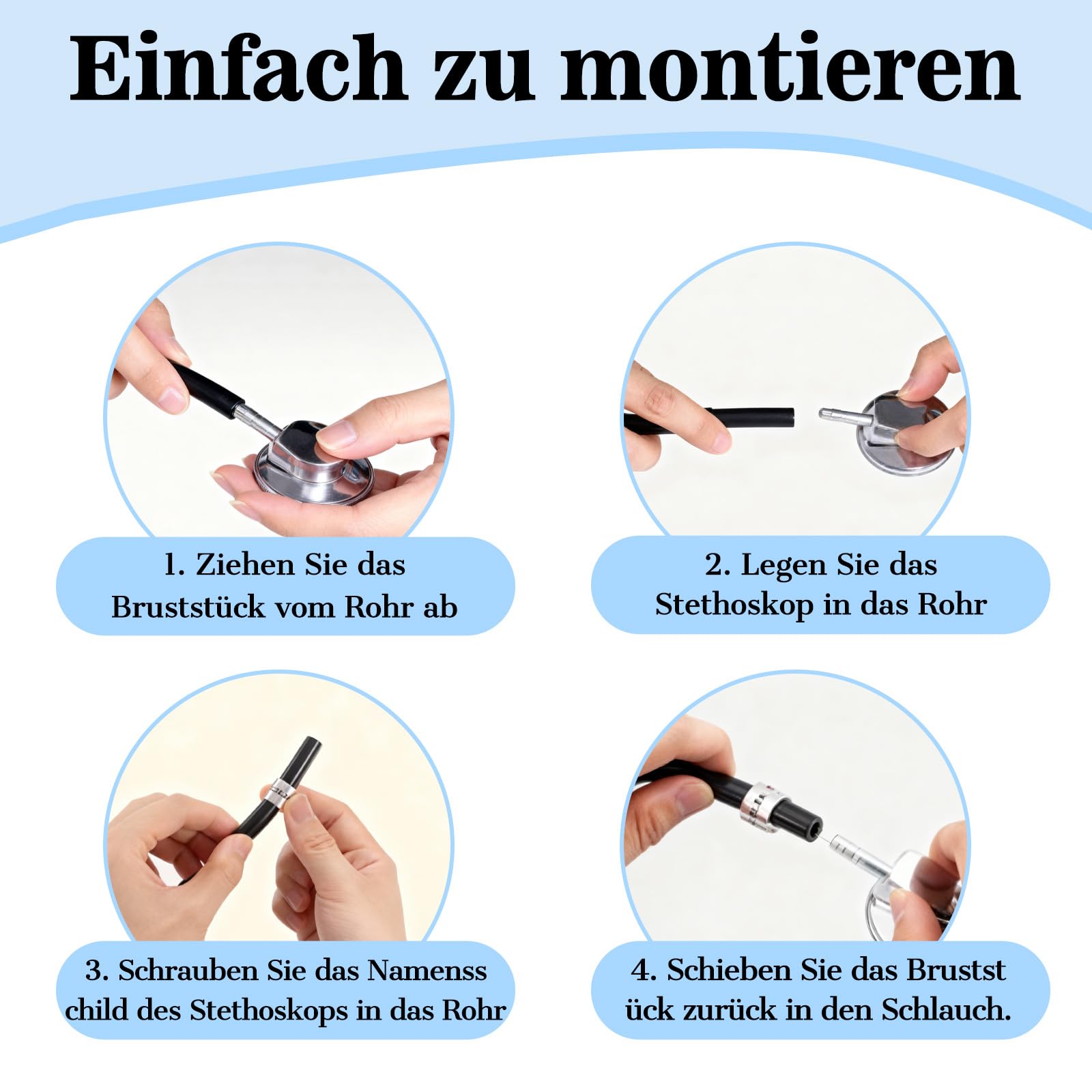 Personalisiertes Stethoskop Namensschild - Gravur gravierte ID-Marken - Individuelles für Mediziner Tierärzte, medizinische Assistenten, Geschenke zur Krankenschwes (Doppelring) 7
