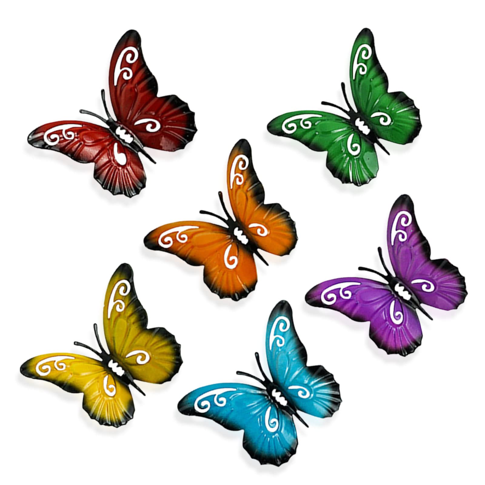 TSHAOUN 6 Pieces Metal Butterfly，garden wall art metal garden ornaments for Hanging Wall Art Decorations 、Yard Sheds Hanging、Home Walls Fences Decor，3.5 x 2.8 Inch (Multicoloured)