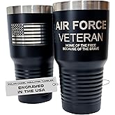 Laser Engraved Air Force Tumbler - Polar Camel 30 Oz Veteran Tumbler with Stainless Steel Straw & Cleaner, Air Force Tumblers for Men Engraved, Veterans Water Bottle for Men & Women Gifts