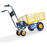 BougeRV Electric Utility Cart, 660LBS Load Capacity with Auto Hold Function | 48V Lead‑Acid Battery Electric Garden Cart, 1000‑LBS Towing Capacity for Yard, Forest and Farm Labor and Cargo Transport