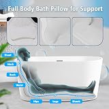 Poemland Luxury Bath Pillow Mat & Cushion - Full Body Spa Relaxation White view 3