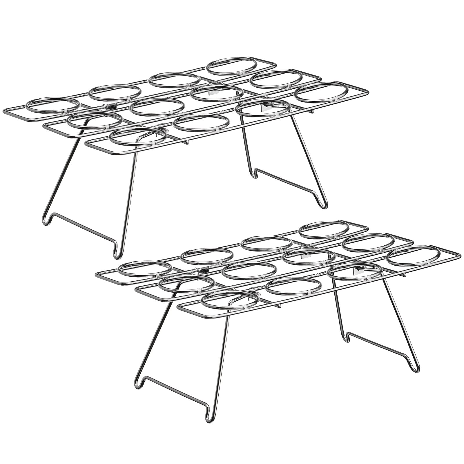 2 Pieces Steel Cupcake Baking Racks Silver Ice Cream Display Racks Cupcake Cone Stands Ice Cream Cone Cupcakes Holders for Home Kitchen Baking Cooking Cupcake Ice Cream Tools Supplies