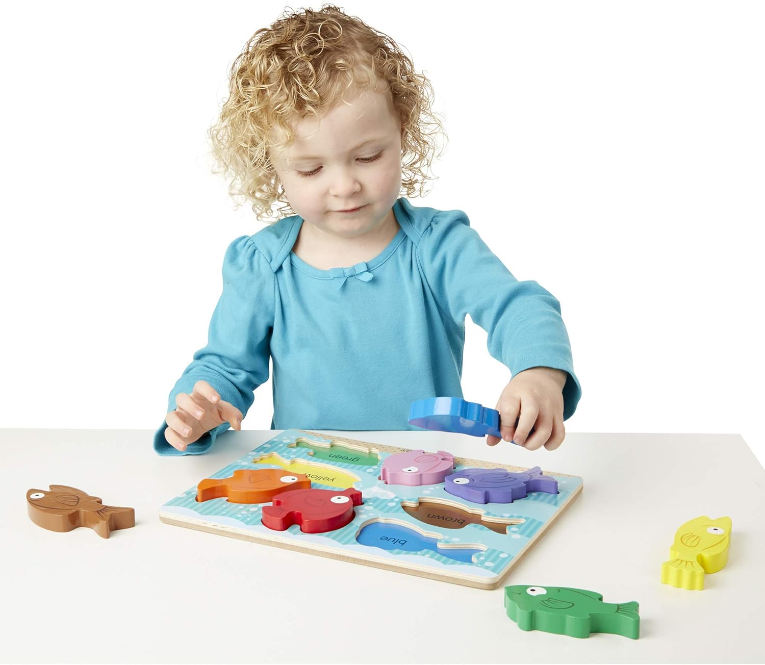 Melissa & Doug Colorful Fish Chunky Puzzle: Game: Toys & Games