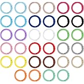 FNANJWQ 34 Pcs 17 Colors Round Spring O Rings, Round Carabiner Keyring Trigger Spring Snap Clip Keyring Buckle Hooks Metal Carabiner Clips for Keychain Handbag Purse Dog
