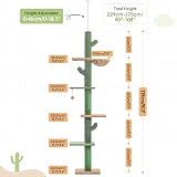 PAWZ Road Cactus Cat Tree Floor to Ceiling 239-275cm 5 Tiers view 2