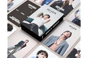 Funwaretech Jungkook Seven Photocards Set 55Pcs 2023 Jungkook Solo Album Seven Lomo Cards Bangtan Boys Kpop Merchandise Gift for Fans Boys Girls and Army-Type B