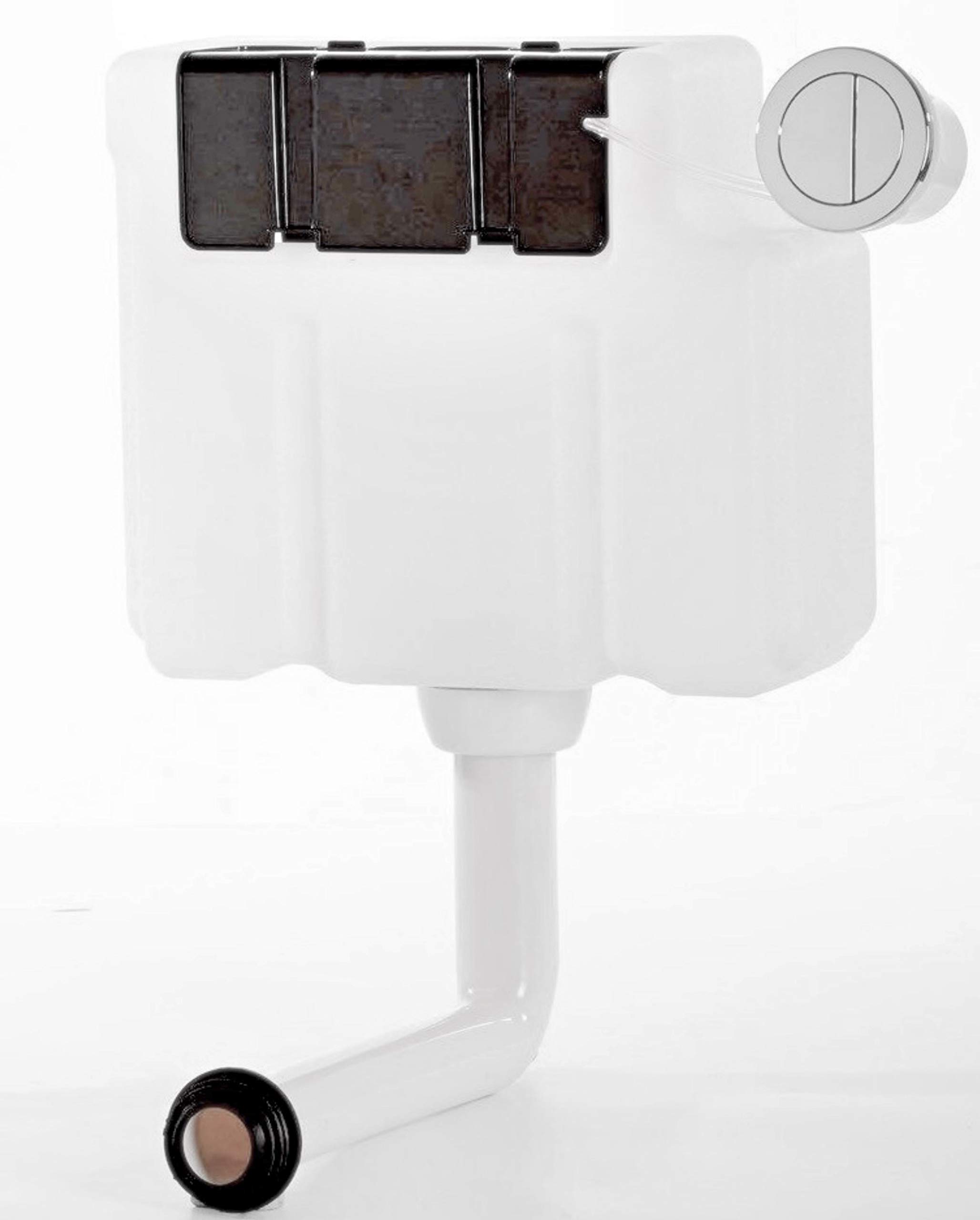 Housler Compact Pneumatic Concealed Cistern Bottom Inlet Dual 3/6 Flush Chrome Plated Button Flsuh Systems