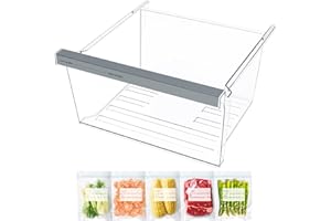POOLKEY UPGRADED W11162443 W11046494 Refrigerator Crisper Drawer Replacement Compatible with Whirlpool Crisper Drawer Whirlpool Fridge Drawer Replacement WRS325SDHZ WRS315SDHZ WRS325SDHZ01 Crisper Drawers
