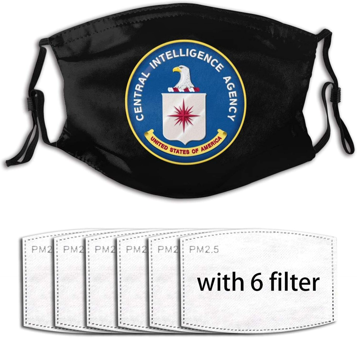 CentralIntelligenceAgencyCIA Unisex Reusable Face Mask with Filters