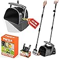 Pupzle Dog Pooper Scooper with Bag Attachment, 40" Long Handle Pooper Scooper for Large Dogs Heavy Duty, Metal Dog Poop Scoop for Yard, Large Capacity Bin and Rake with 25 Refill Bags for Dogs