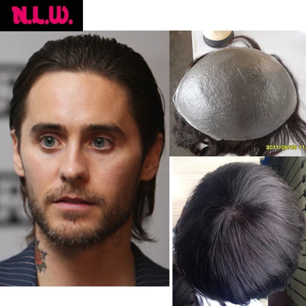 2 Dark Brown N L W European Virgin Human Hair Toupee For Men