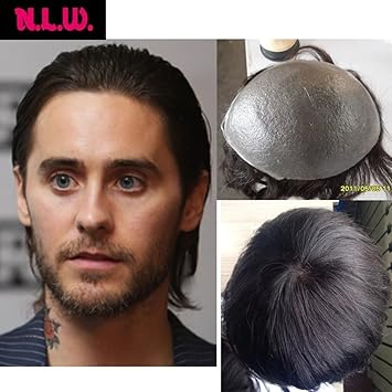 2 Dark Brown N L W European Virgin Human Hair Toupee For Men
