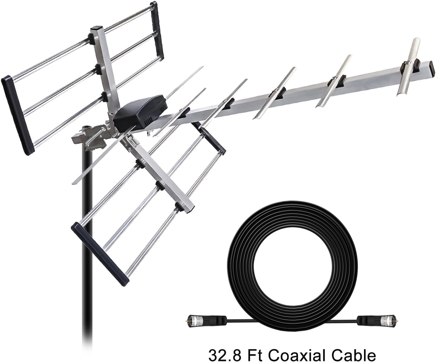 Zwireless Attic/Outdoor HDTV Antenna 100 Miles, 32.8 FT Long Cable