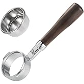 58mm Bottomless Portafilter with Double Shot Filter Basket & Wood Handle for Breville Oracle, Oracle Touch, Dual Boiler BES980XL BES990BSS BES920XL Espresso Machine