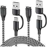 HONOT 2 in 1 Charger Cable for Garmin Watch Compatible with Garmin V��voactive 6 5 4s,Forerunner 965 955 945 55,Fenix 8 7 7X P