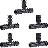 SharkBite 1/2 Inch Poly Expansion Tee for PEX-A Pipe, Pack of 5, Plastic Plumbing Fittings, Tee Coupling for PEX-A Tubing, UA