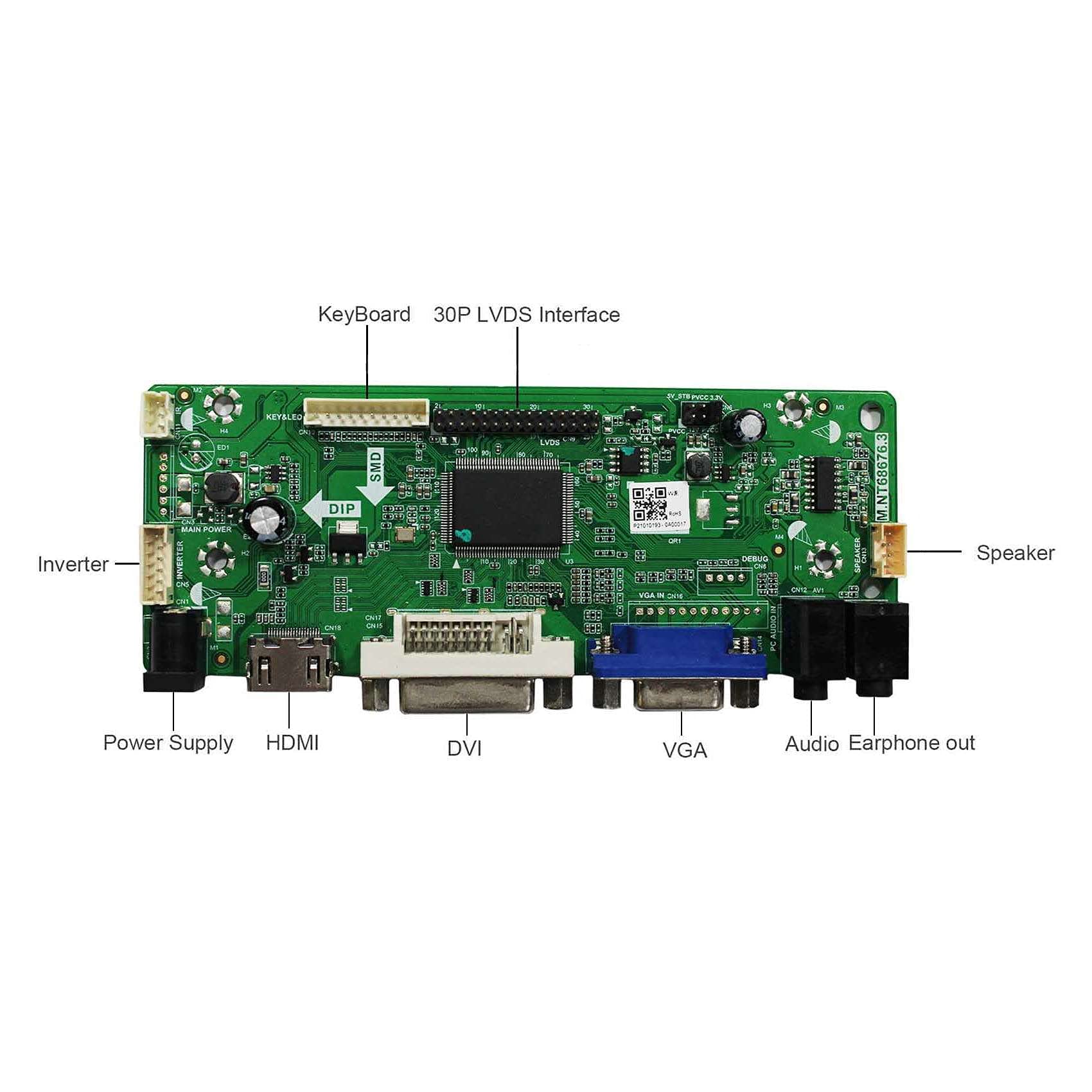 VSDISPLAY Écran LCD WLED IPS VGA DVI Audio LCD de Remplacement pour G104XVN01.0 G104X1-L03 1024X768 100 x 600 nit 10,4