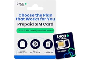 JZN MARKET Lycamobile USA Blank SIM Card - 1 Pack, High Speed 4G LTE/5G Data, Choose Your Minutes & Plan to Enjoy Unlimited Talk & Text to 100+ Countries, Fast Activation, Triple Cut 3 in 1, No Contract Needed
