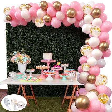 pink and gold balloons baby shower