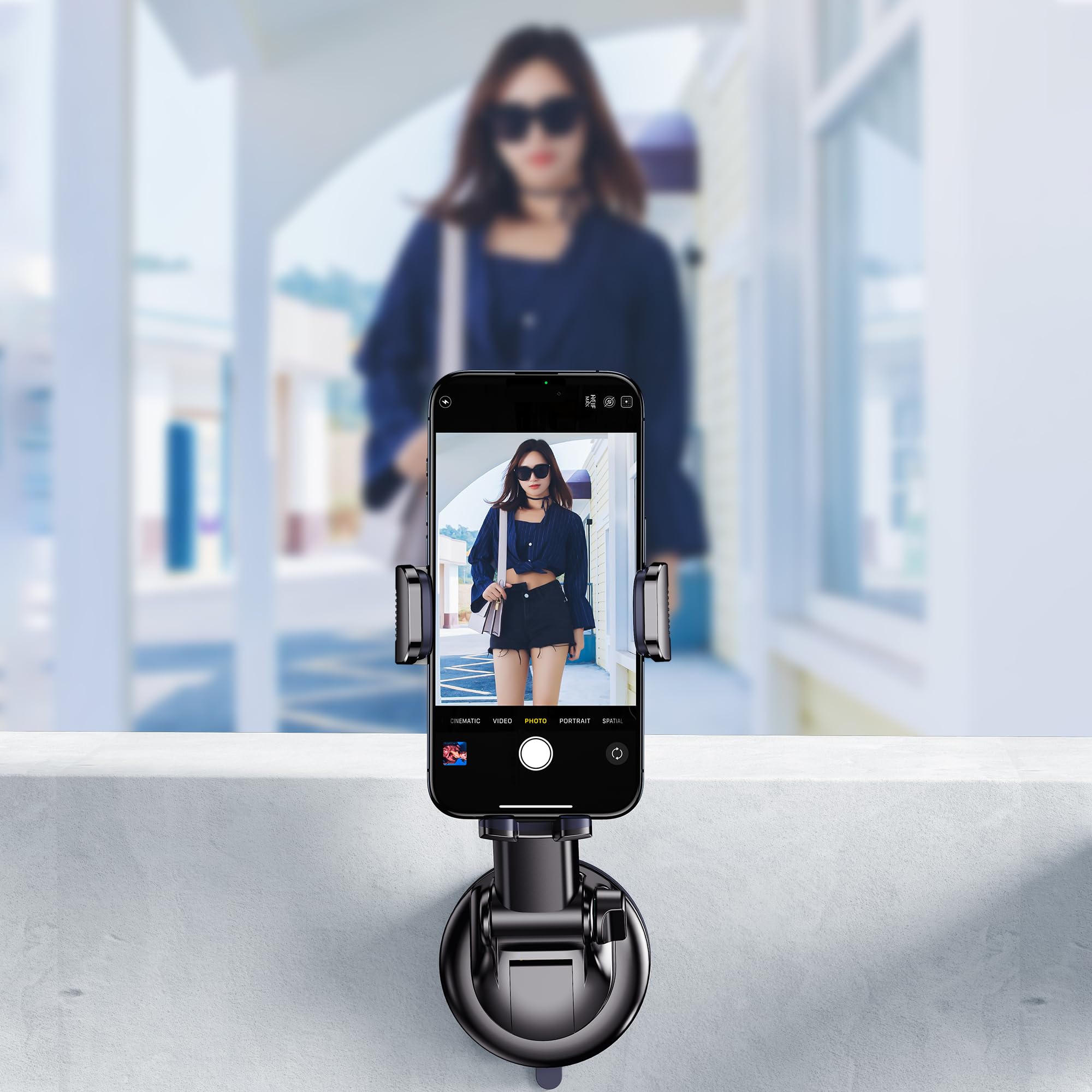 Qifutan Car Phone Holder Mount Phone Mount for Car Windshield Dashboard Air Vent Universal Hands Free Automobile Cell Phone Holder Fit for iPhone Smartphone Camera Mounts