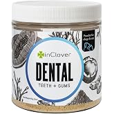 InClover Dental Powder for Dogs &amp; Cats, Natural Teeth Cleaning | Toothpaste alternative, fight tartar, freshen breath, maintain enamel &amp; gum health, w/ goat whey &amp; kelp, Made in USA