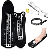Weewooday 2 Pcs Adult Foot Measuring Device Shoe Sizer Black Bear | With Tape Measure and Ring Sizer, Dual Scale cm and Inch Marks, Accurate Length Width Sizing for Online Orders