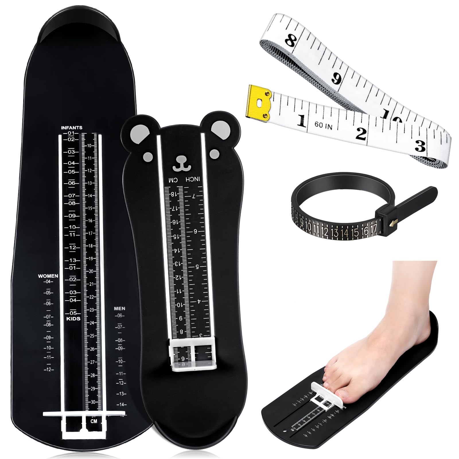 Weewooday 2 Pcs Foot Measurement Devices Shoes Size