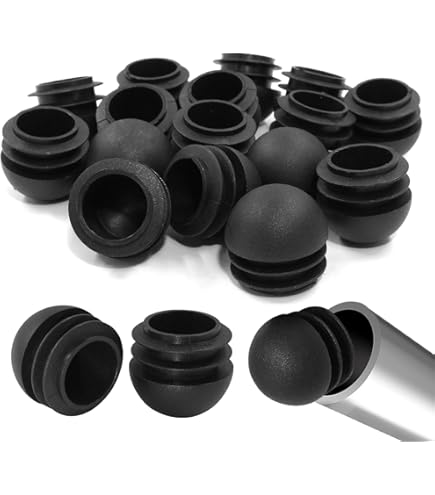 30 Pcs 1 Inch Round Plastic Hole Plugs - Black End Caps For Furniture & Metal Tubing