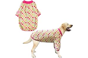 PriPre Dog Cotton Colorful Heart Pattern T-Shirts Soft and Stretchy Dog Shirt Pajamas Pets Clothes for Extra Large Dogs(3XL Heart)