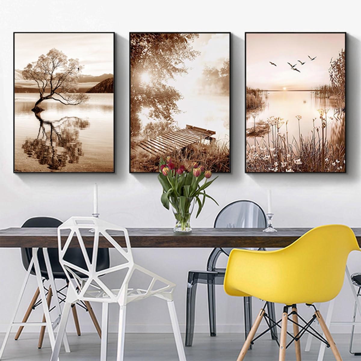 Set of 3 Bohemian Aesthetic Plant Posters - Modern Abstract Art Wall Pictures, Boho Decorative, Without Frame (10.60 x 90 cm x 3 Pieces) — image 1