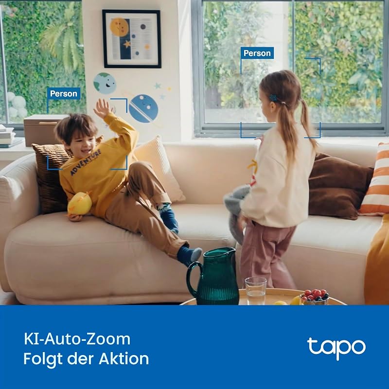 C250 4K Überwachungskamera Innen 360°, Lokale KI-Erkennung & Bewegungsverfolgung mit Zoom, IR-Nachtsicht, Privatsphäre-Sperrzone, Micro-SD oder Cloud Speicher, Haustier & Babyphone mit Kamera
