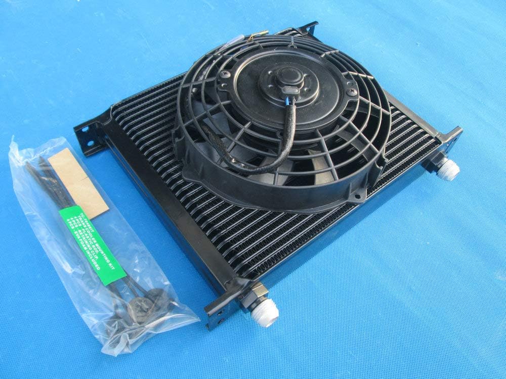 Black 30 Row 10 AN Engine Transmission Universal Aluminum Oil Cooler