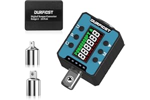 DURFICST Digital Torque Wrench, 1/2" Digital Torque Adapter with Backlight/Alarm, Electronic Torque Wrench Converter with ±2% Accuracy, Range 6-200 N.m,Buzzer and LED Indicator, for Automotive Repair