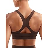 YEOREO Sports Bras for Women Medium Support Racerback Padded Running Bra Tracii Square Neck Wireless Workout Gym Crop Top