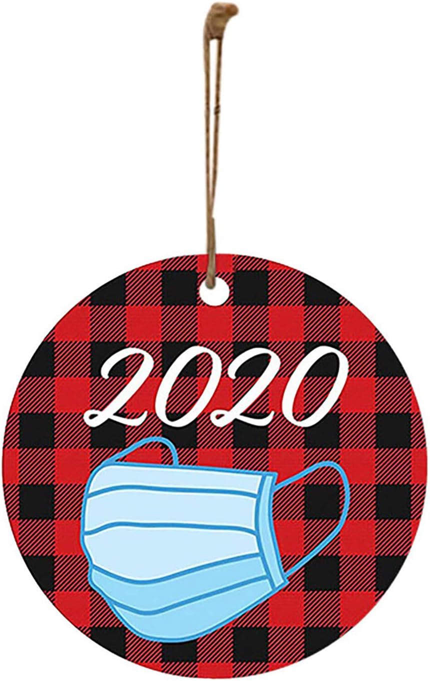 Sujing Christmas Ornament 2020/XMAS Decorations,Peace & Happiness Decorations ,More Choices (2020 Blue Mask): Kitchen & Dining