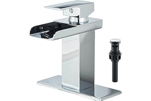 Alenart Bathroom Faucet Waterfall Bathroom Sink Faucet,Chrome Single Handle Stainless Steel Bathroom Faucet for 1 or 3 Holes 
